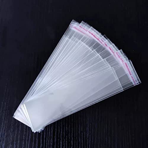 Bolsas de celofán de plástico transparente con cierre adhesivo para pequeños obsequios, bolsas de caramelos, 100 unidades 4x22.