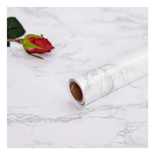 Papel adhesivo de mármol Hode para cocina muebles puerta pared vinilo decorativo papel pintado autoadhesivo blanco gris 30X200cm