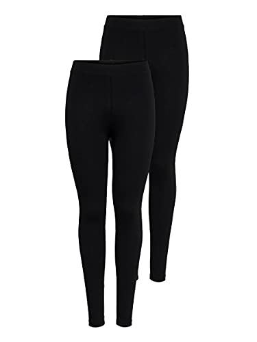 Only Onllive Love New 2-PK Noos Leggings para mujer, negro (paquete negro: negro y negro), XL