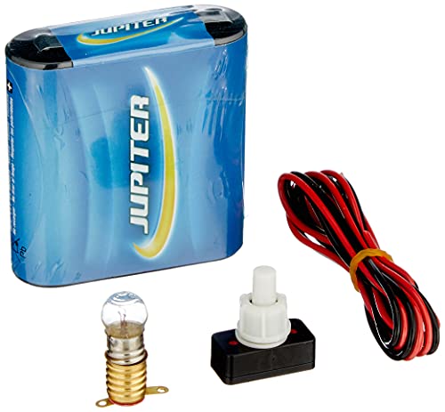 Jupiter (324620) - Kit eléctrico para colegio, set escolar, batería 4.5V, interruptor 220V, cable y bombilla.