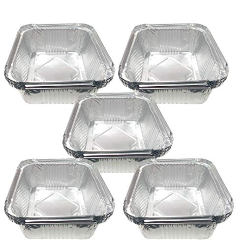 Bandeja de aluminio EUROXANTY |  con funda |  Bandejas para platos |  Contenedores desechables |  Servir la comida |  Resistencia al calor |  5 porciones |  20 unidades