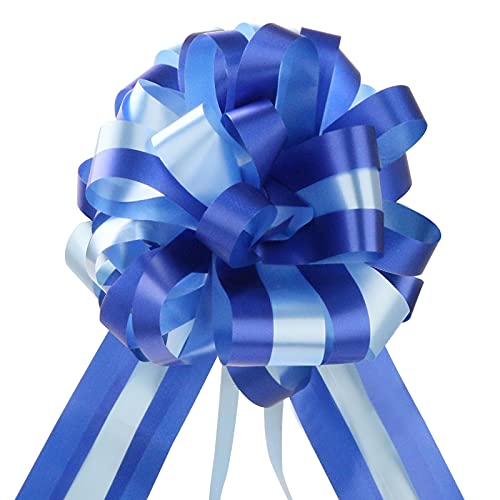 EDATOFLY 10 lazos de regalo grandes, lazos grandes para Navidad, boda, fiesta, decoración del día de San Valentín y envoltorio de regalo (azul)