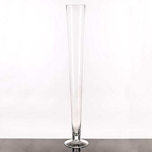 LOLAhome Jarrón de suelo minimalista de cristal transparente para salón Basic