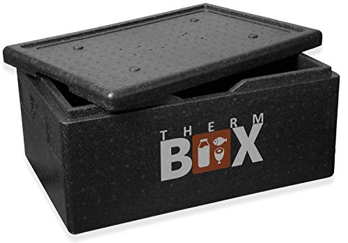 THERM BOX Caja de espuma de poliestireno Caja grande de 40 litros Aislamiento Thermobox Caja para mantener el calor Contenedor térmico GN Interior: 53,9x34x21,9cm Reutilizable