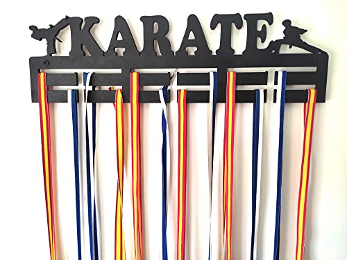 Porta medallas VEJO Porta medallas.  Soporte organizador para colgar medallas deportivas, regalos deportivos, decoraciones de pared (Karate)