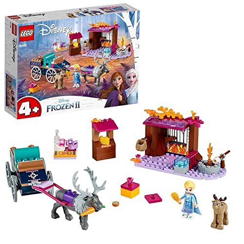 LEGO Disney Frozen 2 41166 Elsa's Wagon Adventure con princesa Mini muñeca y 2 figuras de renos Juguete para niños