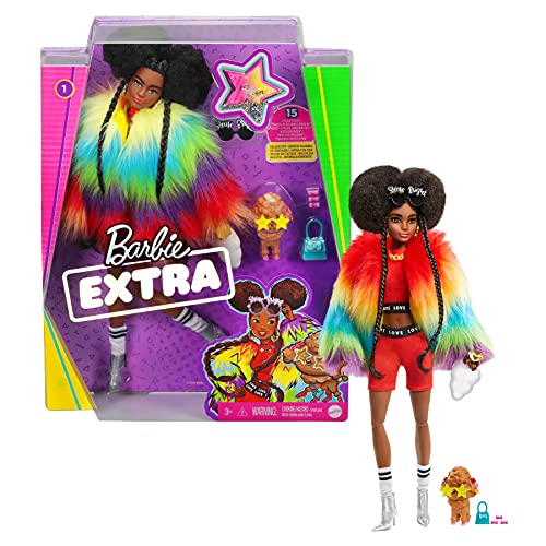 Barbie Extra 2 Muñeca y Cachorro Brillante, Multicolor (Mattel GVR04)