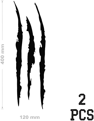 Pegatinas para coche NewTeam 2 Grafito |  Ajuste deportivo |  Calcomanías de vinilo Monster Claws para el exterior de su motocicleta o automóvil 40 x 12 cm (negro)