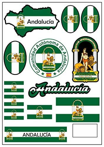 Pegatinas Aprom Andalucía España Arco - Bandera Auto Tuning, Verde
