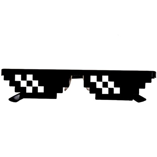 Ularma Thug Life Gafas 8 Bit Pixel Acuerdo Con Ti Gafas De Sol Gafas De Sol Unisex Juguete (B)