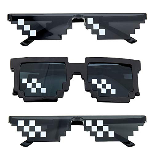 Comius Sharp Gafas Thug Life, 3 Pack Mosaico Gafas de Sol Para Hombre y Mujer, Diseño de Mosaico