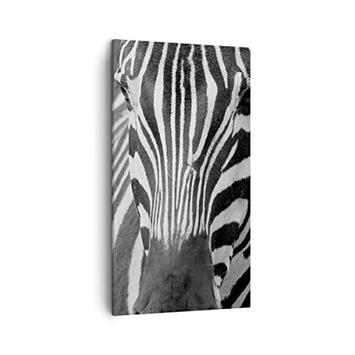 Cuadro en Lienzo - Impresión de Imagen - Animales Rayados Cebra - 45x80cm - Imagen de Impresión - Cuadros Decorativos - Impresión en Lienzo - Cuadros Modernos - Lienzo Decorativo - PA45x80-2254