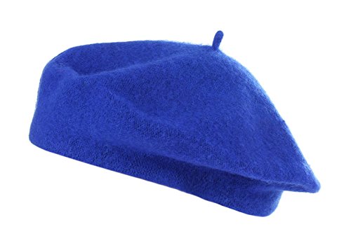 GEMVIE Boina de lana Sombrero de mujer francés clásico Sombrero de artista Pintor parisino moderno (Azul)
