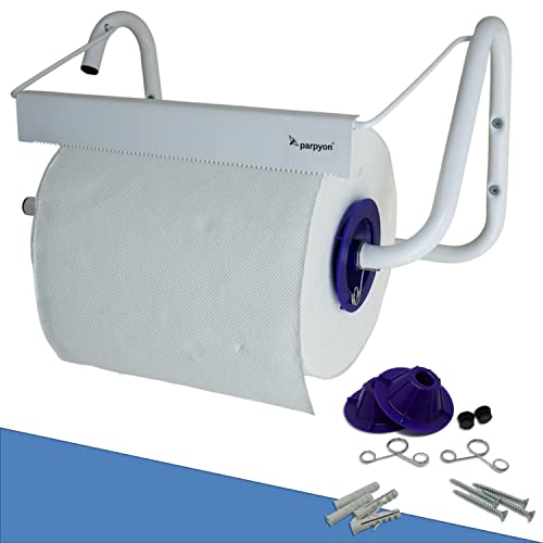 Parpyon® Nuevo toallero de baño montado en la pared industrial para rollos de secadora Ideal para cocina, garaje, gimnasio para enrollar toallas de papel desechables (MOD.1)