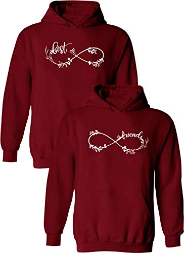 Mixcept Best Friends Sister Sudadera con capucha para niña, Sister Hoodie para mejores amigos, BFF Hoodie, 1pc, Wine Red Gifts, 1pc.  XXI