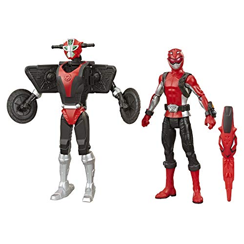 Power Rangers Beast Morphers Figuras 15 cm Red Ranger y Morphin Cruise Beastbot (Hasbro E73245X0)