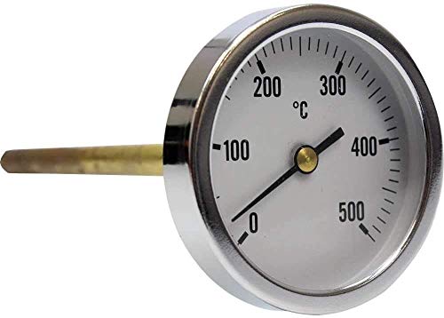 Termómetro TERMOMED para horno de leña, escala de 0 a 500ºC con camisa de 20, 30 o 50 cm (30)