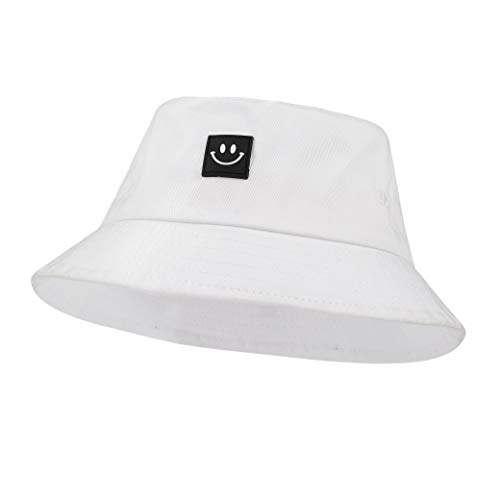 Sombrero de cubo Sombrero de cubo plegable de algodón Visera exterior para senderismo Camping Playa 56-58cm Blanco