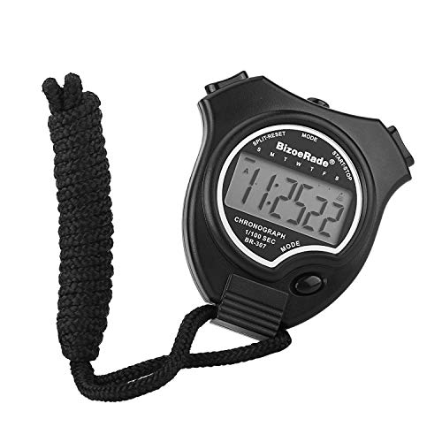 BizoeRade Cronómetro, cronómetro simple, reloj de pulsera digital de pantalla grande para entrenamiento deportivo, negro
