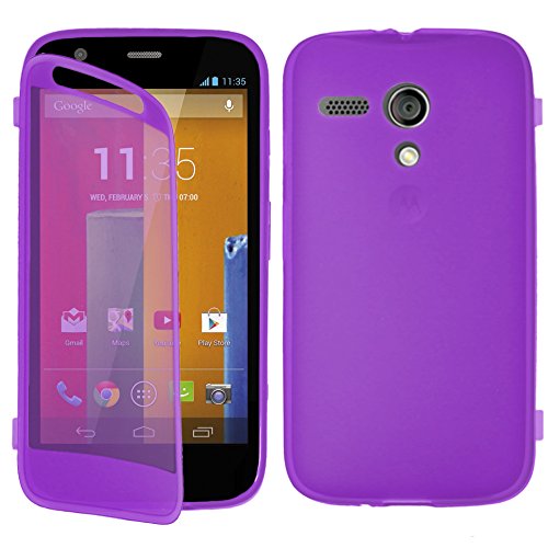 ebestStar Compatible con Motorola Moto G Case XT1032 Book Wallet Protection Shock Absorción Silicona Gel Cover Púrpura [Aparato: 129.9 x 65.9 x 11.6mm, 4.5'']