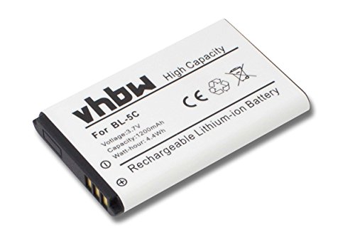 Batería recargable vhbw compatible con Amplicomms PowerTel M6300 Mobile, Smartphone (1200mAh, 3.7V, Li-Ion)