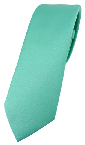 TigerTie Corbata de diseño estrecho Color sólido 5,5 cm Ancho de corbata Verde menta Talla única