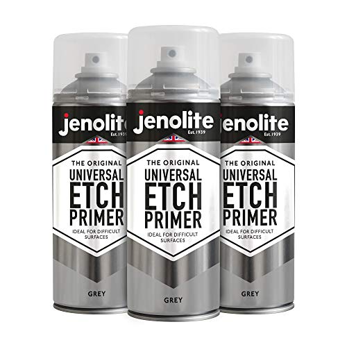JENOLITE 3 x Universal Etch Primer - Gris - Imprimación de alto rendimiento para superficies difíciles - 3 x 400ml