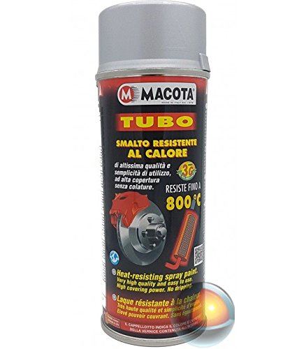 Macota - Spray de esmalte plateado resistente a altas temperaturas, para frenos, tubos de escape, pinzas, 400 ml.