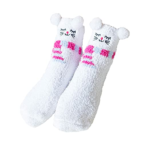 Calcetines genéricos para mujer, calcetines cálidos y acogedores para el hogar, bonitos calcetines navideños, calcetines estampados para microondas para mujer, rosa intenso, talla única