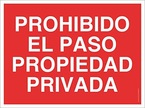 Letrero de propiedad privada - prohibido el paso - 35 x 25 cm - verde o rojo - hecho de dibond duro y duradero - con orificios de montaje.  (Verde)