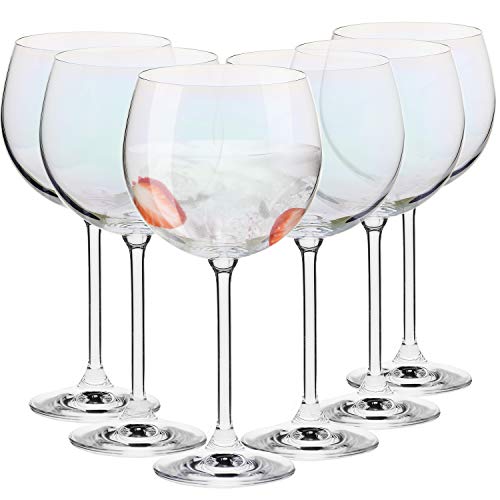 Copas de cóctel con bola de agua de ginebra iridiscente Krosno |  Juego 6 piezas |  480ML |  Colección Venecia |  Perfecto para el hogar, restaurante y fiestas.