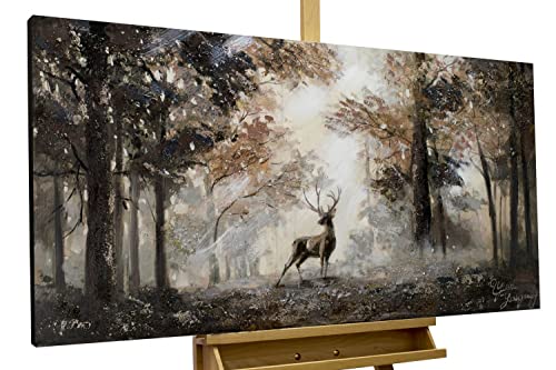 Cuadro acrílico Kunstloft 'Entre la niebla' 120x60cm Pintado a mano sobre lienzo
