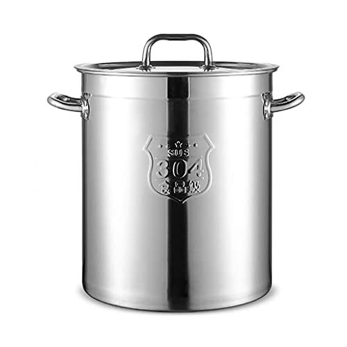 NBLD Pot 13-40L Commercial 304 Cucharón de sopa de acero inoxidable Cubo de almacenamiento de estofado/aceite con tapa para estufa/cocina de inducción (Tamaño: 66L) (30L) (30L)