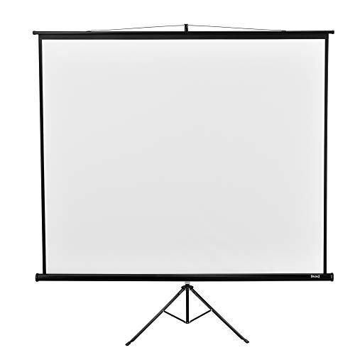 in.tec]Pantalla de proyector portátil con trípode 290 x 216 x 65 cm Ajustable para proyección HD y 3D Material blanco y negro