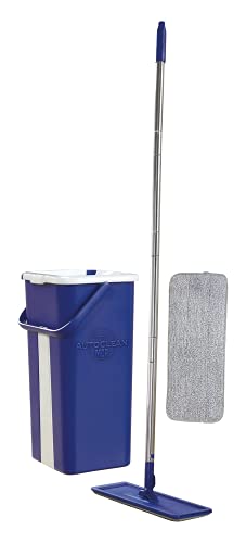 STARLYF AutoClean Mop: el sistema de limpieza con un trapeador y un cubo de secado automático, una escoba de microfibra y un cubo de dos compartimentos.  Fregar