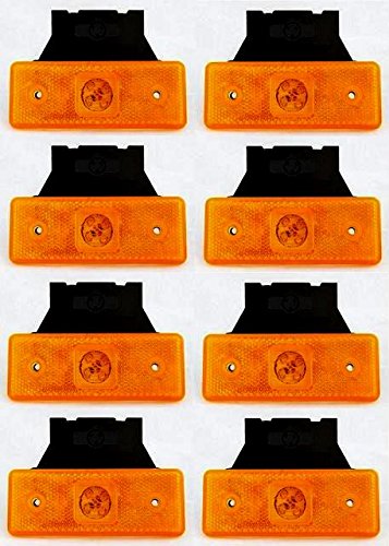 8 Uds. Luces de liquidación naranja naranja 24V marcador lateral 4 luces LED con soportes para volquete remolque chasis camión caravana autobús