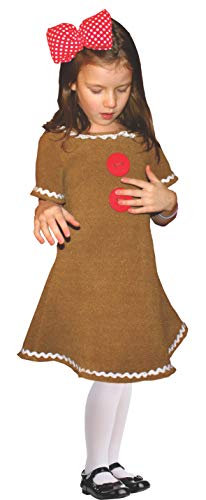Disfraz de pan de jengibre de Dress Up America - Disfraz de hombre de pan de jengibre lindo para niñas - Niño 4