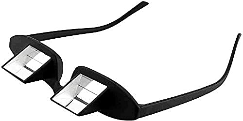 Gafas perezosas Prisma estirado de 90 ° Gafas de lectura de cama horizontal Gafas de lectura de alta definición Ver teléfonos de TV - Pequeño, negro, Taille único