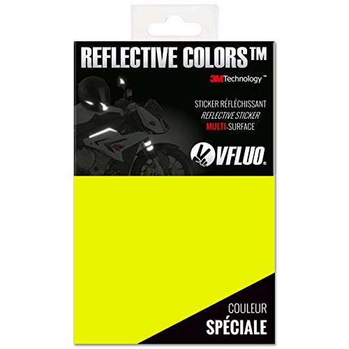 VFLUO 3M Reflective Colors™, kit de corte retro reflectante para casco de motocicleta/motocicleta/bicicleta, 3M Technology™, hoja de 10 x 15 cm, amarillo fluorescente