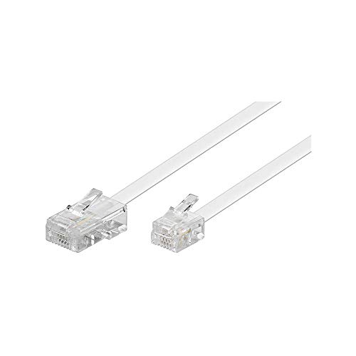 Goobay 3m RJ-11/RJ-45 cable blanco - Cable adaptador (RJ-45, RJ-11, conector macho / conector macho, 3 m, blanco)