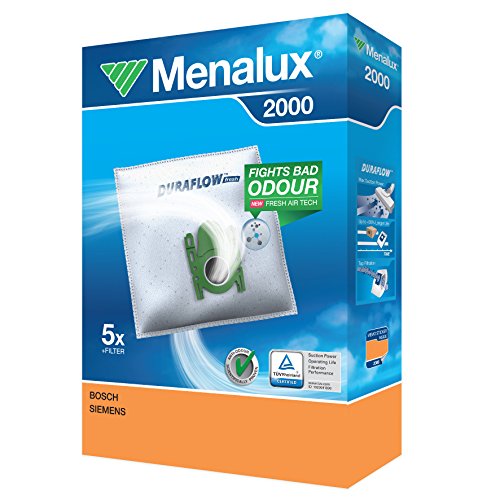 Menalux 2000 - Pack de 5 bolsas sintéticas y 1 filtro para aspiradores Bosch GL-20, GL-30, GL-40, Move y Sphera, Siemens Z 3.0, Super XS, VS5 y Ufesa AC