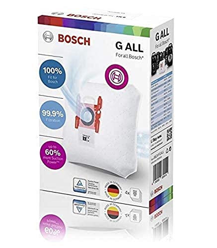 Bosch Home BBZ41FGALL Bolsas PowerProtect Bolsas para aspiradoras Bosch tipo G Todas, Color Blanco