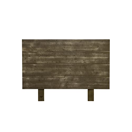 HANNUN - Cabecero Nala de madera hecho a mano |  Hecho de madera maciza de abeto.  cabecero rústico |  150 o cama Queen |  color nogal antiguo