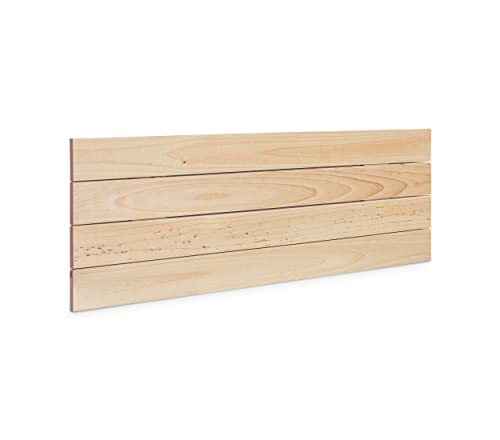 DHOME Cabecero de madera de pino macizo para pared estilo palet cabecero dormitorio cama palet herrajes incluidos (110x37 palet 4, Crudo)