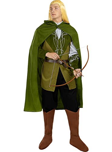 Funidelia |  Disfraz Legolas - Señor de los Anillos Hombre ▶ Hobbit, Señor de los Anillos - Disfraz Adulto y Accesorios Divertidos para Fiestas, Carnaval y Halloween - Talla L - Gris / Plata