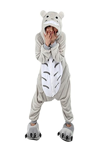 Pijama Kigurumi - Realizado en una sola pieza - Ideal incluso como disfraz de animal para carnaval, Halloween, fiestas de cosplay, suave y cómodo de llevar Totoro Large