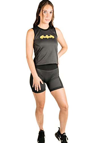 Trajes de entrenamiento activo de Cosplay de Batgirl para mujer - Conjuntos de pantalones cortos y tanque de 2 piezas Batman by MAXXIM Batgirl Large