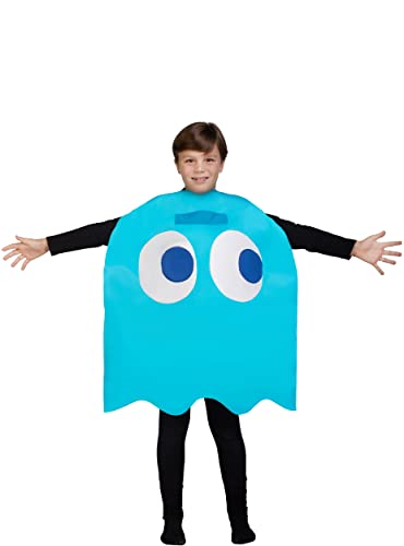 Funidelia |  Disfraz de Pac-Man Inky Ghost para Niño y Niña ▶ Pac-Man, Videojuegos - Disfraz Infantil y Accesorios Divertidos para Fiestas, Carnaval y Halloween - Talla 4-10 Años - Azul