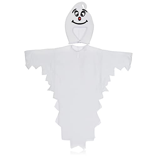 com-four® Disfraz de Fantasma para Niños - Disfraz de Fantasma de Halloween con Capucha - Disfraz de Fantasma para niños y niñas, 110cm