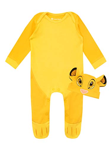 Conjunto pijama y gorro amarillo El Rey León Disney para bebé de 6 a 9 meses